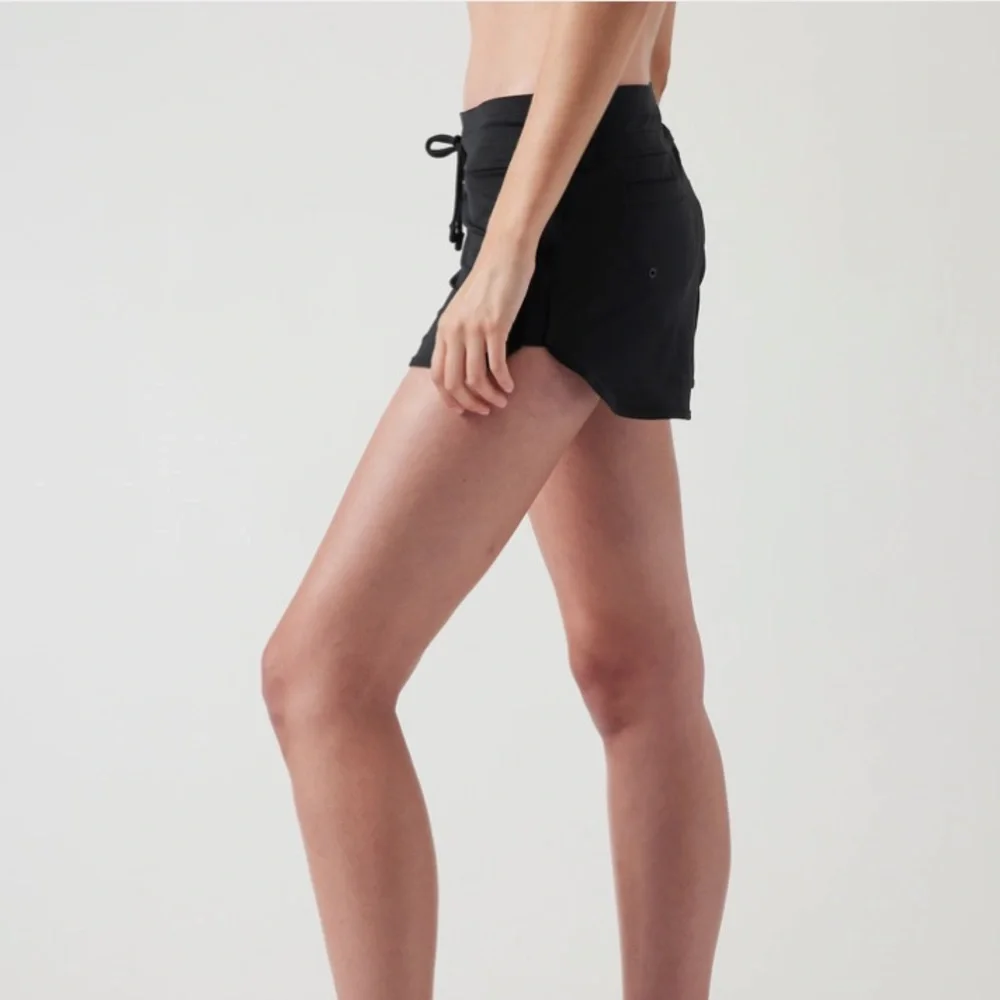 Black Athletic Shorts Tie Waist Gym Running Track Shorts Size 12 Medium Large